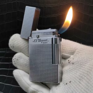 French Solid Brass Refillable ST Dupont Resonant Sound Angled Flame Lighter