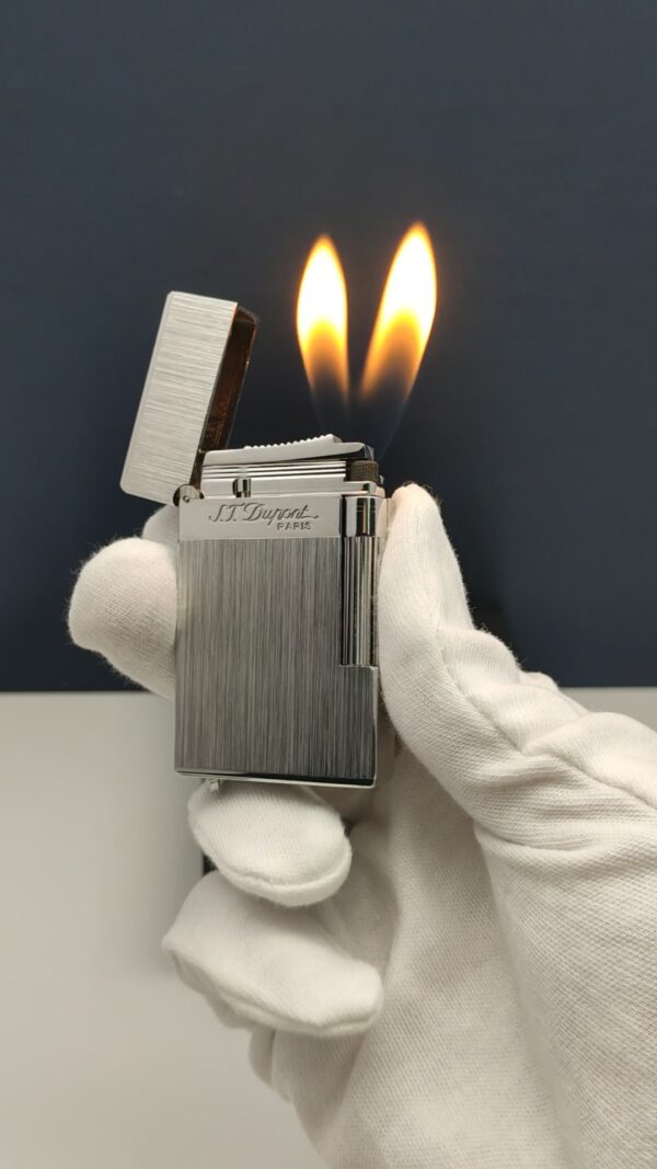 ST Dupont Generation 2 Brushed Silver Solid Brass Flint Resonant Sound Lighter