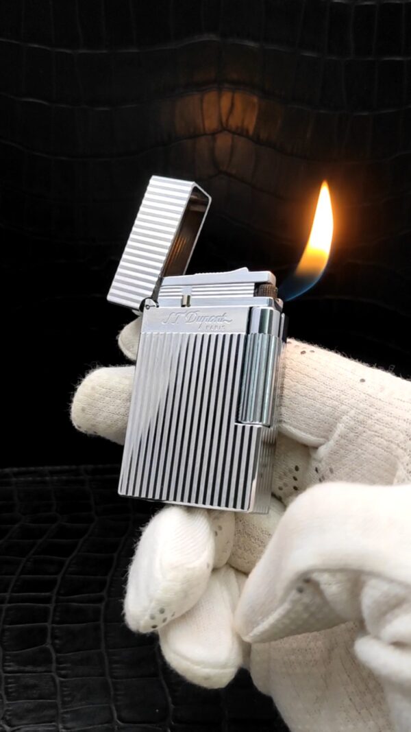 ST Dupont Angled Flame Pipe Resonant Sound Lighter, French Solid Brass Refillable ST Dupont Resonant Sound Angled Flame Lighter